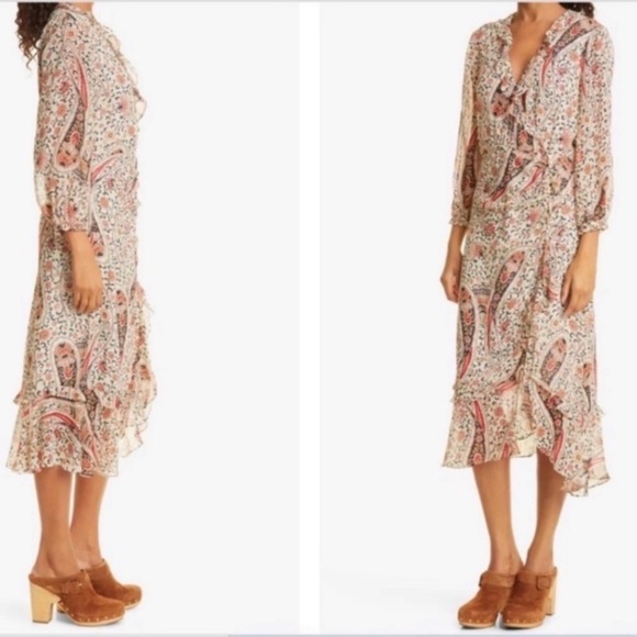 VERONICA BEARD Derby Silk Midi Dress Sz 00 - Picture 5 of 5